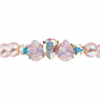 Bracelet de perles avec rangée de cristaux - argent - Rosaline 1