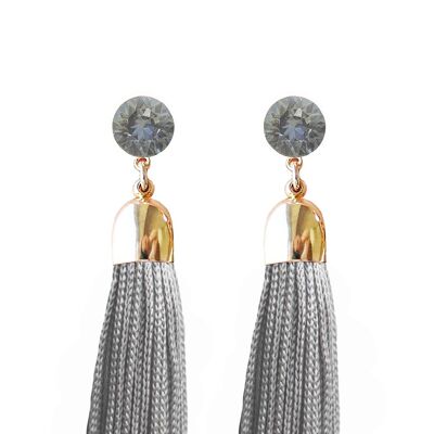 Naglinshams with fringe, 8mm crystal - gold - Silvernight