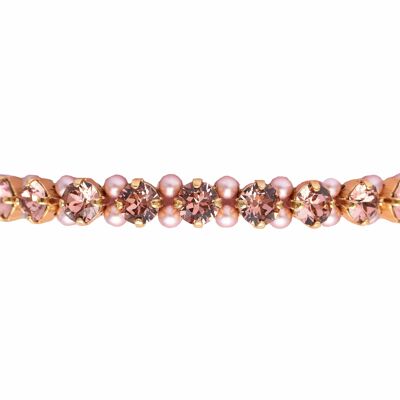 Pearl Crystal bracelet, 5mm crystals - Gold - Blush Rose