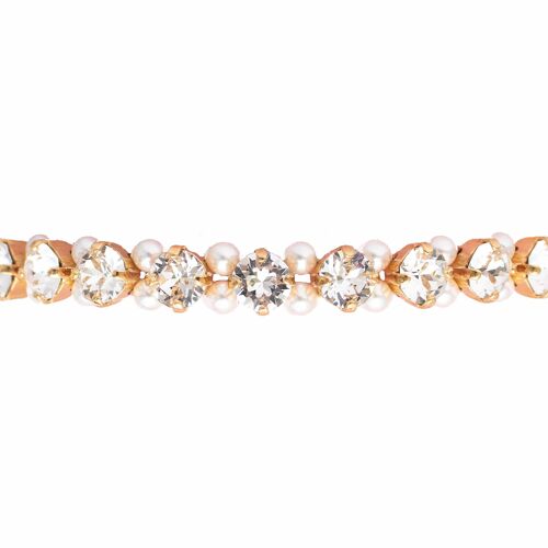 Pearl Crystal bracelet, 5mm Crystals - Gold - Crystal