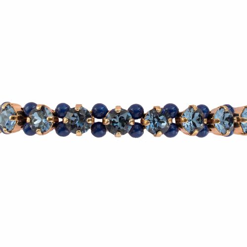 Pearl crystal bracelet, 5mm crystals - gold - for denim