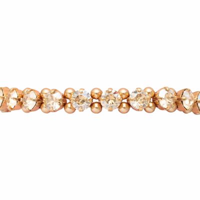 Pearl Crystal bracelet, 5mm Crystals - Gold - Light Silk