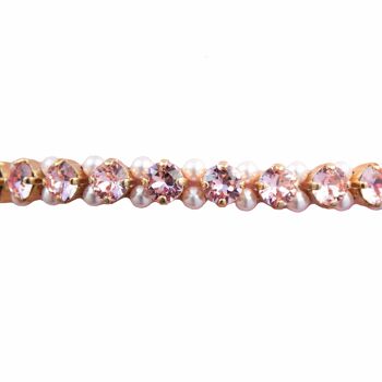 Bracelet Pearl Crystal, cristaux 5mm - Or - Rose clair 1
