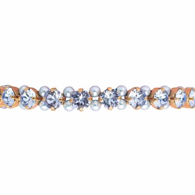 Pulsera Pearl Crystal, Cristales de 5 mm - Oro - Zafiro claro