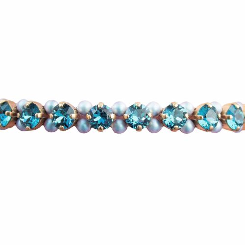 Pearl Crystal bracelet, 5mm crystals - Silver - Indicolite