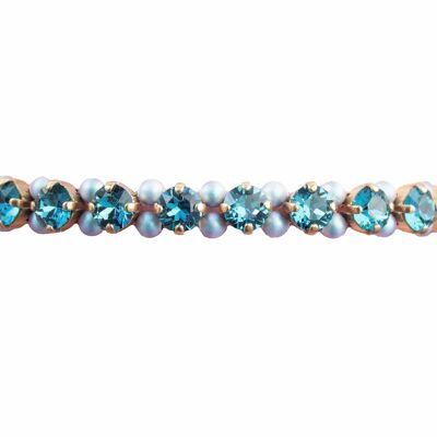 Pearl Crystal Armband, 5 mm Kristalle - Silber - Indicolite