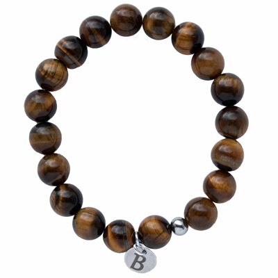 Bracciale da uomo con medaglione inciso personalizzato - oro - tigerac - forza di volontà - l