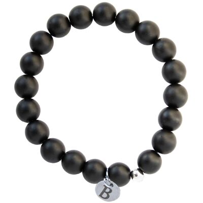 Bracciale da uomo con medaglione inciso personalizzato - argento - lava - per la pace - l