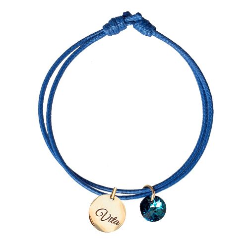 Bracelet with personalized engraved medallion - gold - Bermuda