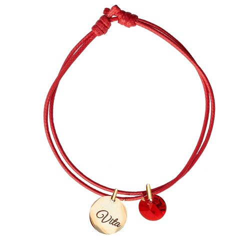 Bracelet with personalized engraved medallion - gold - Scarlet