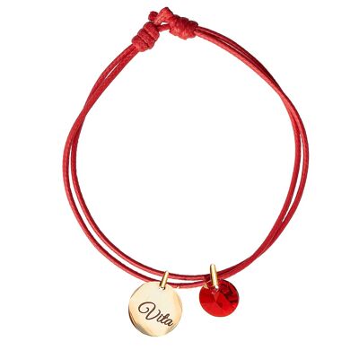 Bracelet with personalized engraved medallion - silver - Scarlet