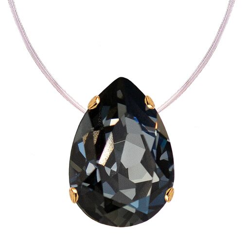 Invisible necklace, 14mm drop crystal - gold - Silvernight