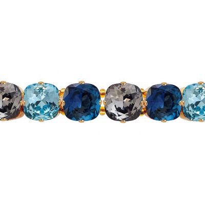 Bracciale Big Crystal, Cristalli 10mm - Oro - Acquamarina / Silvernight / Montana