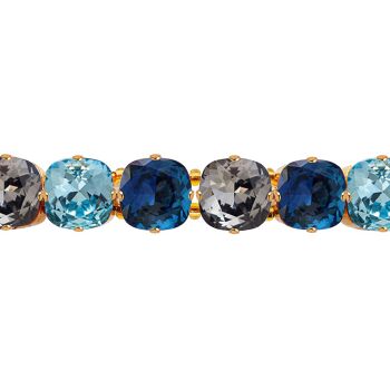Gros bracelet en cristal, cristaux de 10 mm - Or - Aigue-marine / Silvernight / Montana 1