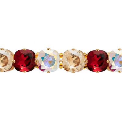 Gran Pulsera de Cristal, Cristales de 10mm - Oro - Aurora Boreal / Sombra Dorada / Siam