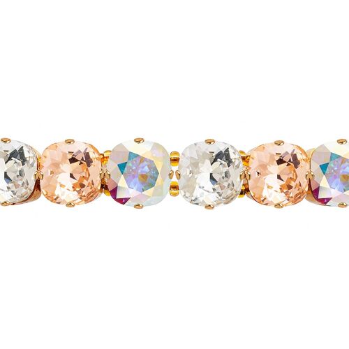 Great Crystal Bracelet, 10mm Crystals - Gold - Aurore Boreeal / Light Peach / Crystal