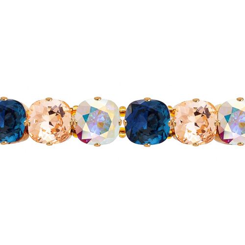 Big Crystal Bracelet, 10mm Crystals - Gold - Aurore Boreeal / Light Peach / Montana