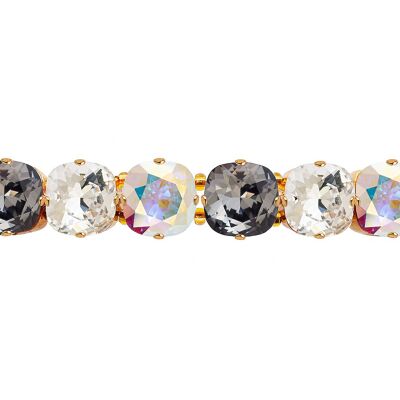 Gran Pulsera de Cristal, Cristales de 10 mm - Oro - Aurore Boreal / Silvernight / Cristal