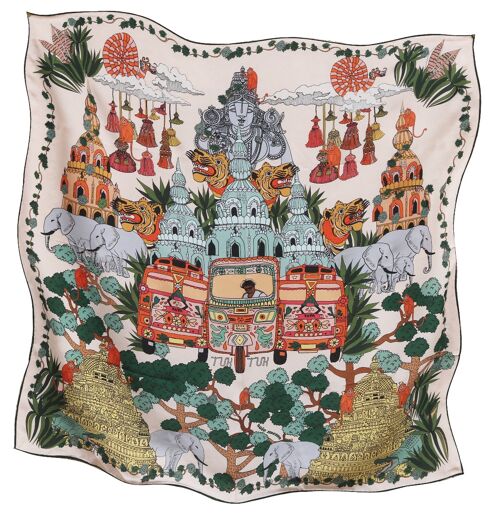 Dream places-beige,Echarpe en soie