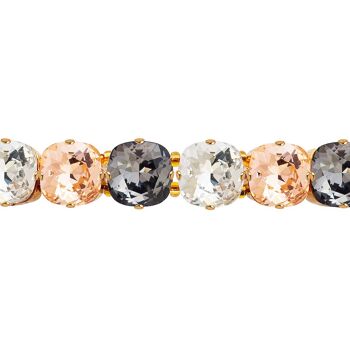 Grand bracelet en cristal, cristaux de 10 mm - Argent - Cristal / Silvernight / Light Peach 1