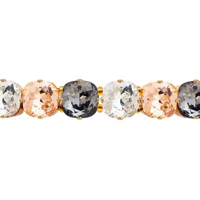 Great Crystal Bracelet, 10mm Crystals - Silver - Crystal / Silvernight / Light Peach