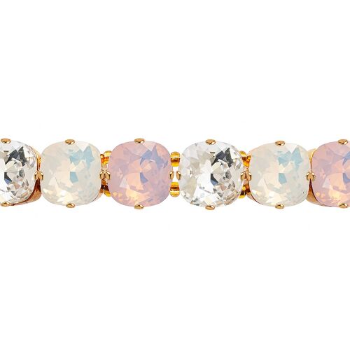 Great Crystal Bracelet, 10mm Crystals - Gold - Crystal / White Opal / Rose Water Opal