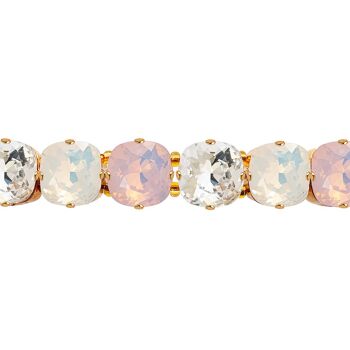 Grand bracelet en cristal, cristaux de 10 mm - Argent - Cristal / Opale blanche / Opale d'eau de rose 1