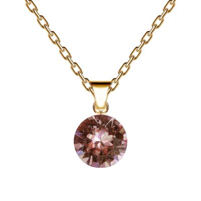 Collier cercle, cristal de 8 mm avec support (garniture argentée uniquement) - Or - Blush Rose