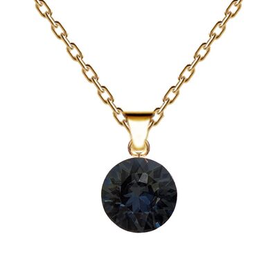 Collar circular, cristal de 8 mm con soporte (solo adorno plateado) - oro - Silvernight