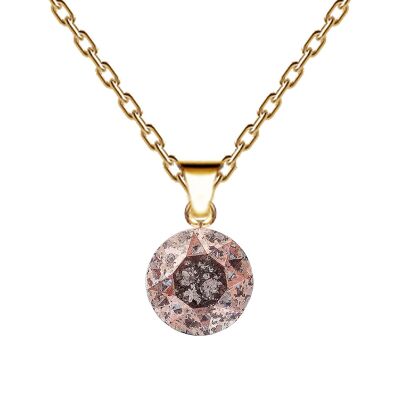 Collar circular, cristal de 8 mm con soporte (solo adorno plateado) - Oro - Pátina rosa