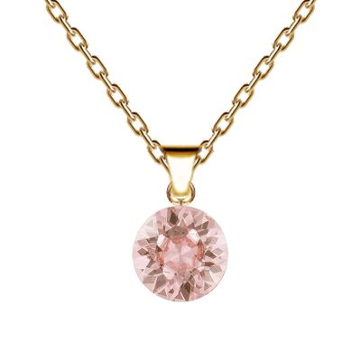 Collar circular, cristal de 8 mm con soporte (solo adorno plateado) - oro - rosa vintage