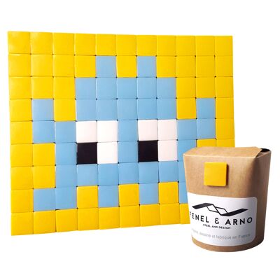 Decorative mosaic tile glass adhesive INVADERS yellow