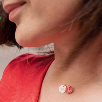 Collier invisible avec médaillon mot personnalisé - or - Erinite 2