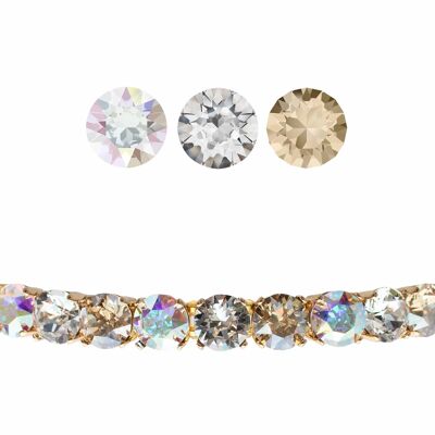 Small Crystal Bracelet, 8mm Crystals - Silver - Aurore Boreeal / Crystal / Light Silk