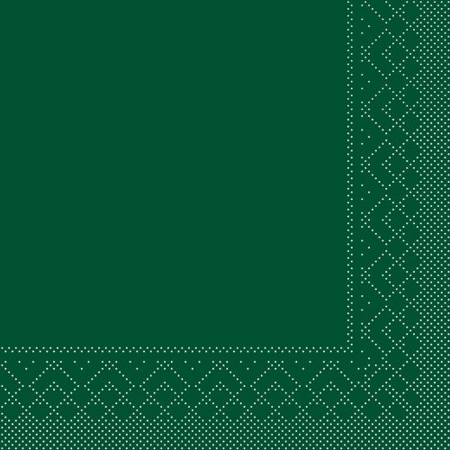 Einweg Serviette Dunkelgrün aus Tissue 33 x 33 cm, 3-lagig, 20 Stück