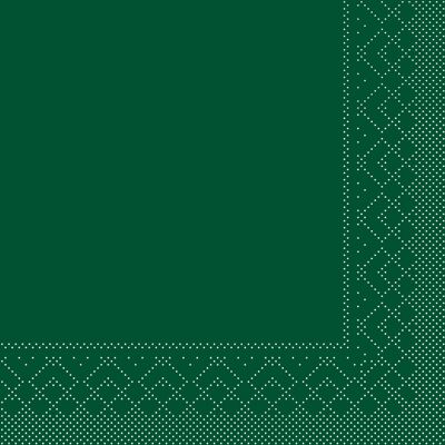 Servilleta desechable verde oscuro de tejido 33 x 33 cm, 3 capas, 20 piezas