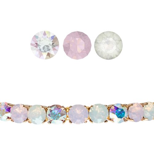 Small Crystal Bracelet, 8mm Crystals - Silver - Aurore Boreeal / Rose Water Opal / White Opal