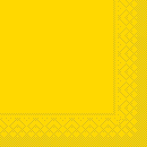 Einweg Serviette Gelb aus Tissue 33 x 33 cm, 3-lagig, 20 Stück