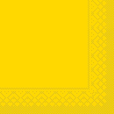 Einweg Serviette Gelb aus Tissue 33 x 33 cm, 3-lagig, 20 Stück