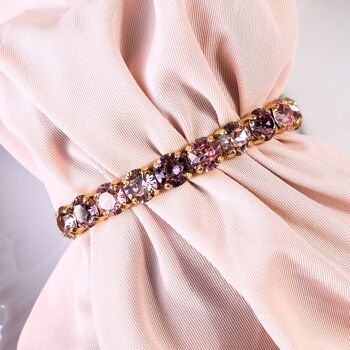 Petit bracelet en cristal, cristaux de 8 mm - Or - Rouge royal / Rubis / Siam 2