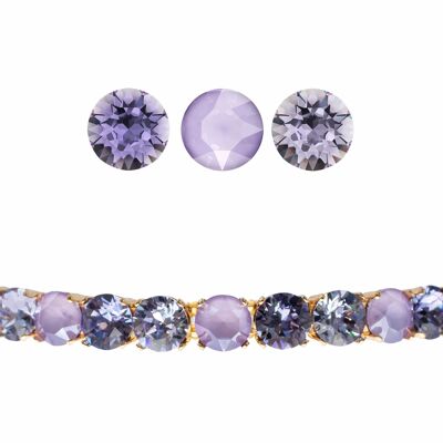 Small Crystal Bracelet, 8mm Crystals - Silver - Tanzanite / Lilac / Provence Lavender