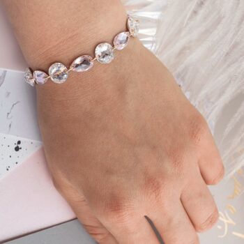 Bracelet cristal fin - argent - améthyste / rose clair 2