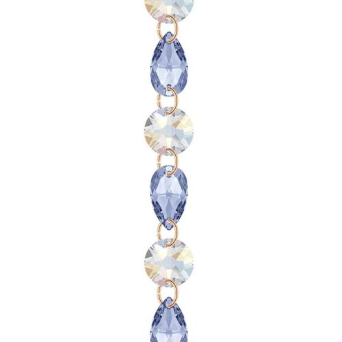 Fine crystal bracelet - Gold - Aurore Boreeal / Light Sapphire