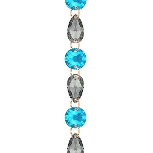 Fine crystal bracelet - silver - aquamarine / silvernight