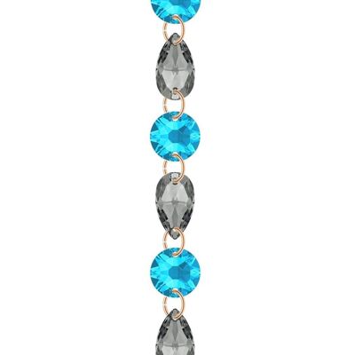 Bracelet cristal fin - argent - aigue-marine / silvernight