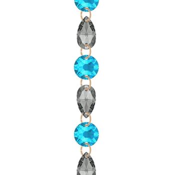 Bracelet cristal fin - argent - aigue-marine / silvernight 1