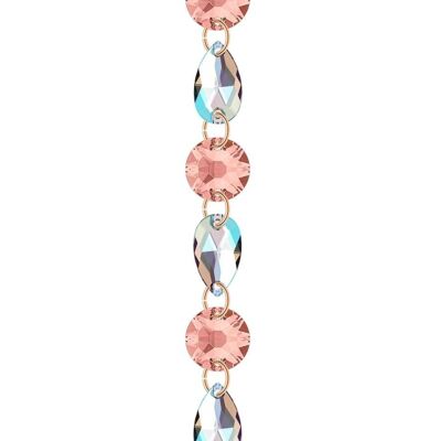 Fine crystal bracelet - silver - blush rose / aurore boreale