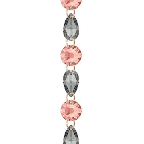 Fine crystal bracelet - Gold - Blush Rose / Silvernight