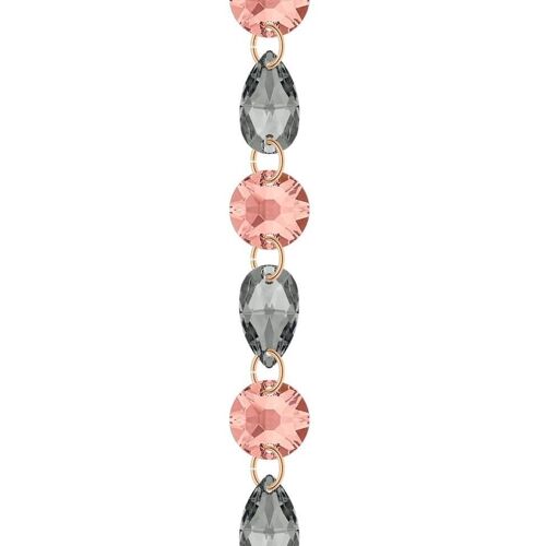 Fine crystal bracelet - silver - blush rose / silvernight