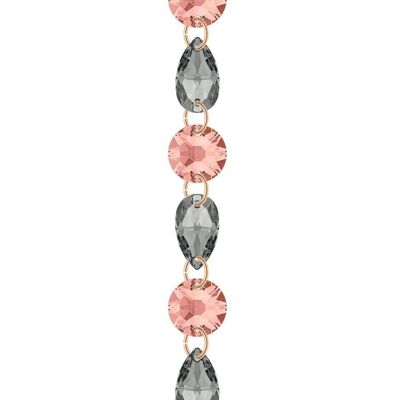 Bracciale in cristallo fine - argento - rosa cipria / silvernight